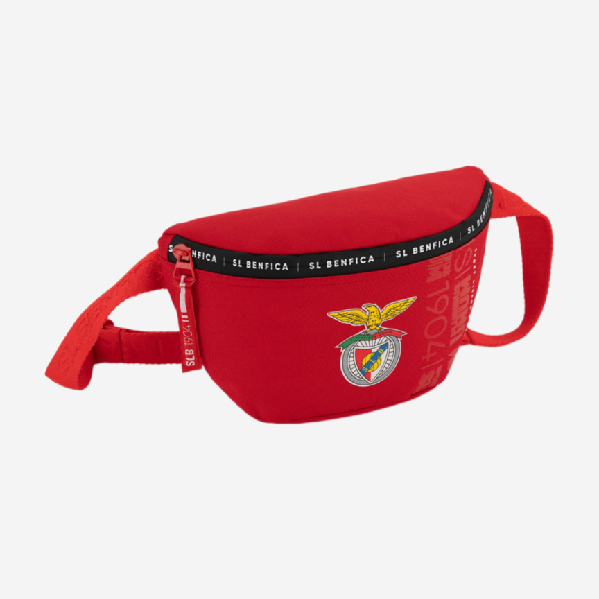 Red Waist Bag with Sport Lisboa e Benfica Emblem