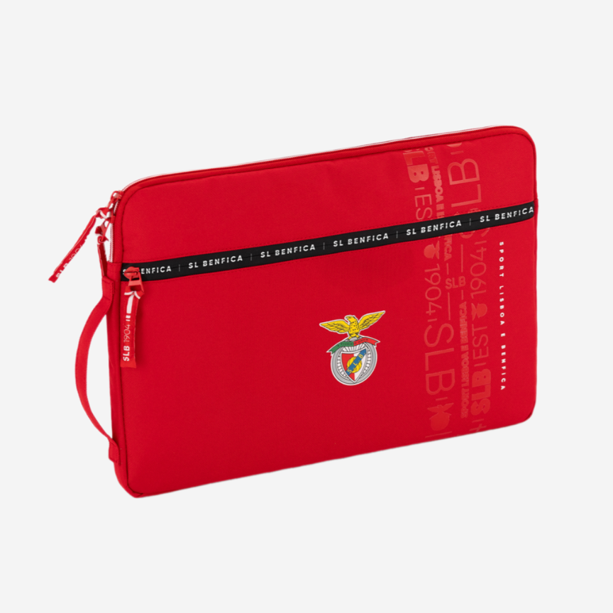 Red Laptop Bag with Sport Lisboa e Benfica Emblem