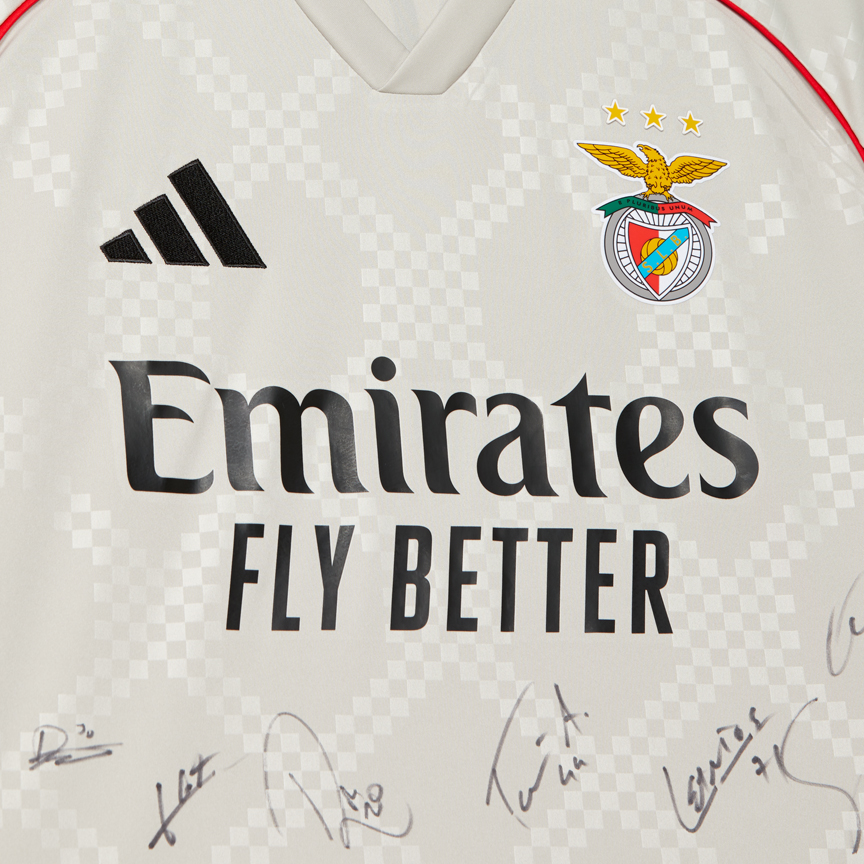 Autographed SL Benfica 2025–2026 Beige Away Shirt