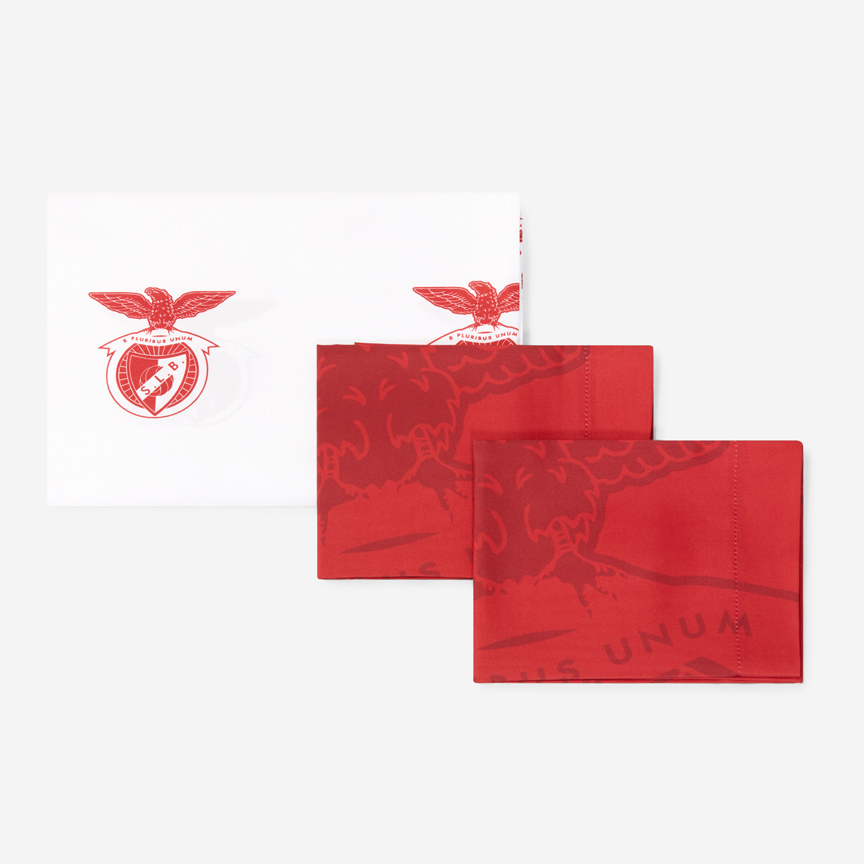 SL Benfica Red and White Double Bed Set