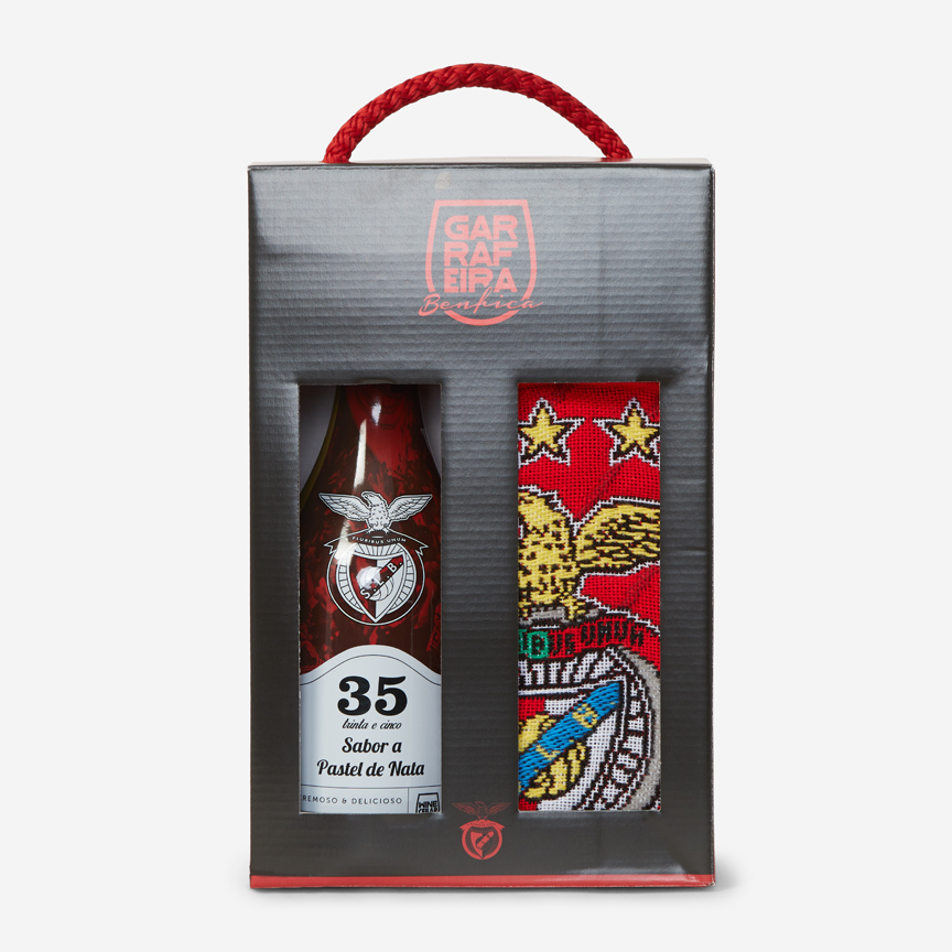 Pastel de Nata Cream Liqueur Set with SL Benfica Scarf