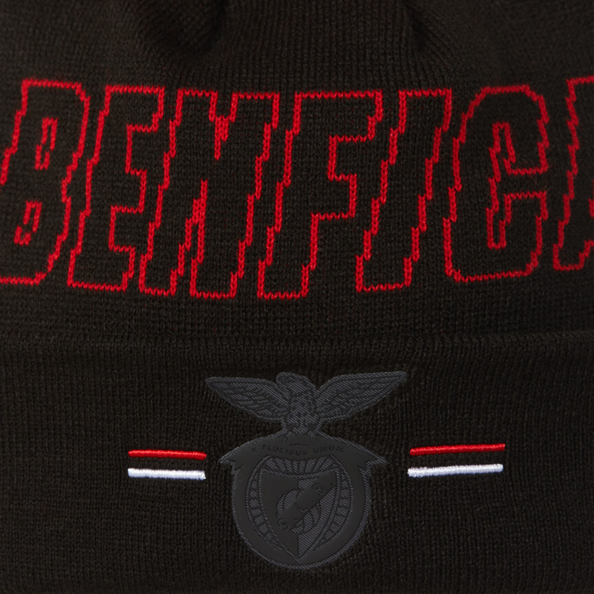 Benfica 1904 Black Beanie with Pom-pom