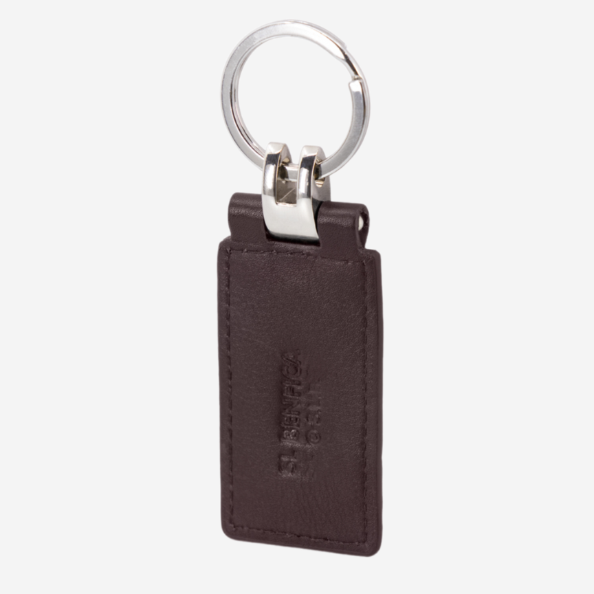 Brown leather Sport Lisboa e Benfica key ring